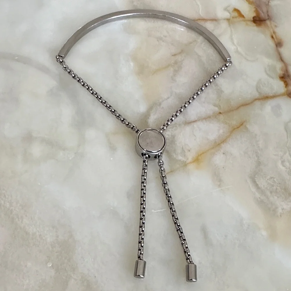 Michael Kors Silver Crystal Pavé Hinged Bangle Bracelet